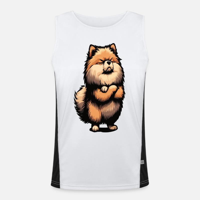 Pomeranian Dwarf Spitz Dwarf Spitz Holder Spitz Men's Functional Contrast Tank Top 