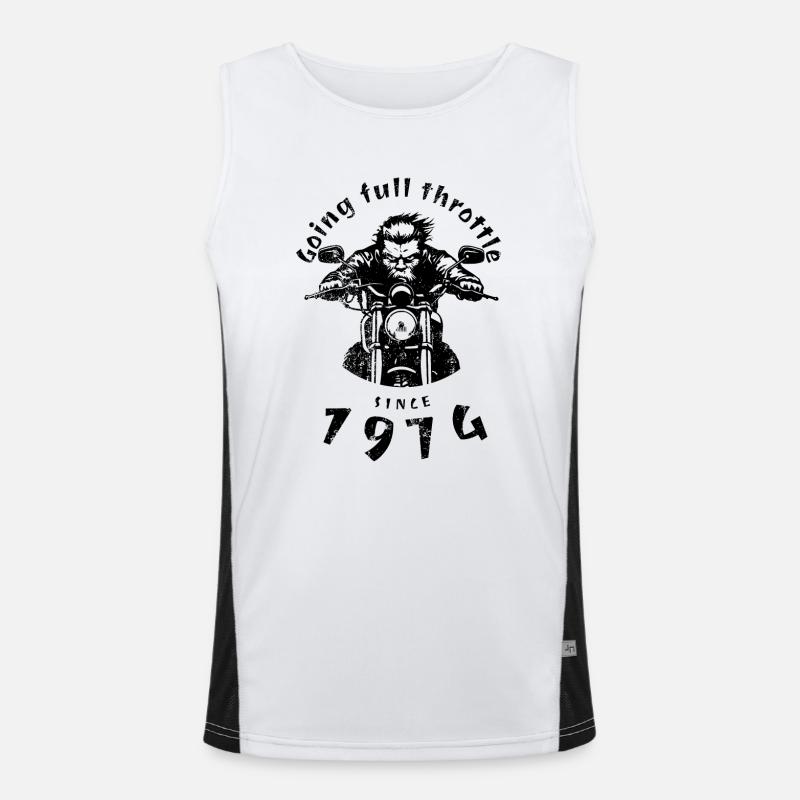 50th Birthday Going full throttle since 1974 Men's Functional Contrast Tank Top 