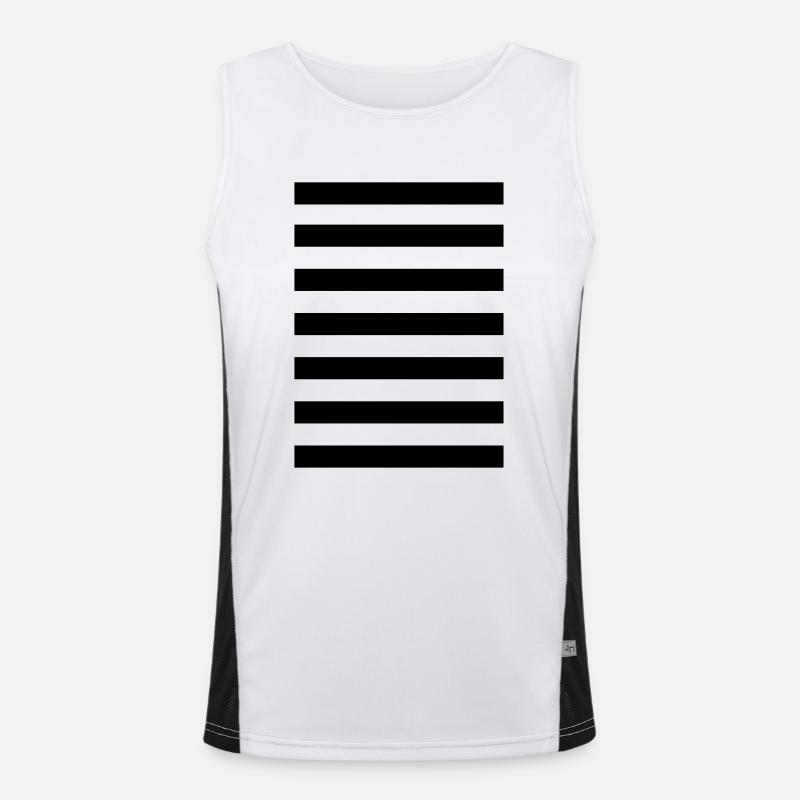 White Lands stripes pattern Men's Functional Contrast Tank Top 