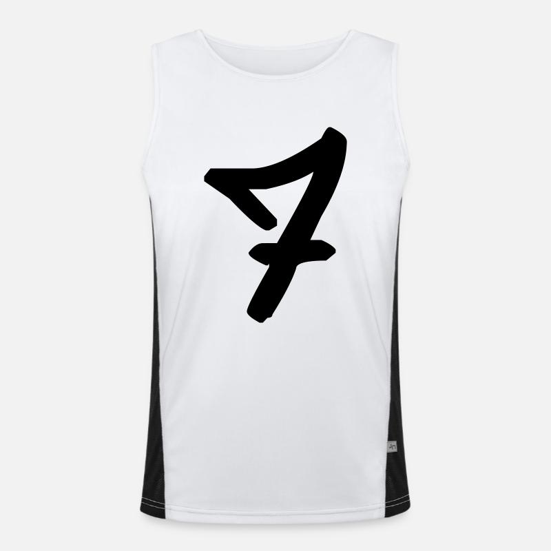 Graffiti : 7 - Men's Functional Contrast Tank Top  - white/black