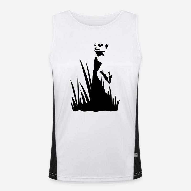 Erdmännchen im Gras Funktionelles Kontrast-Tank Top für Männer 