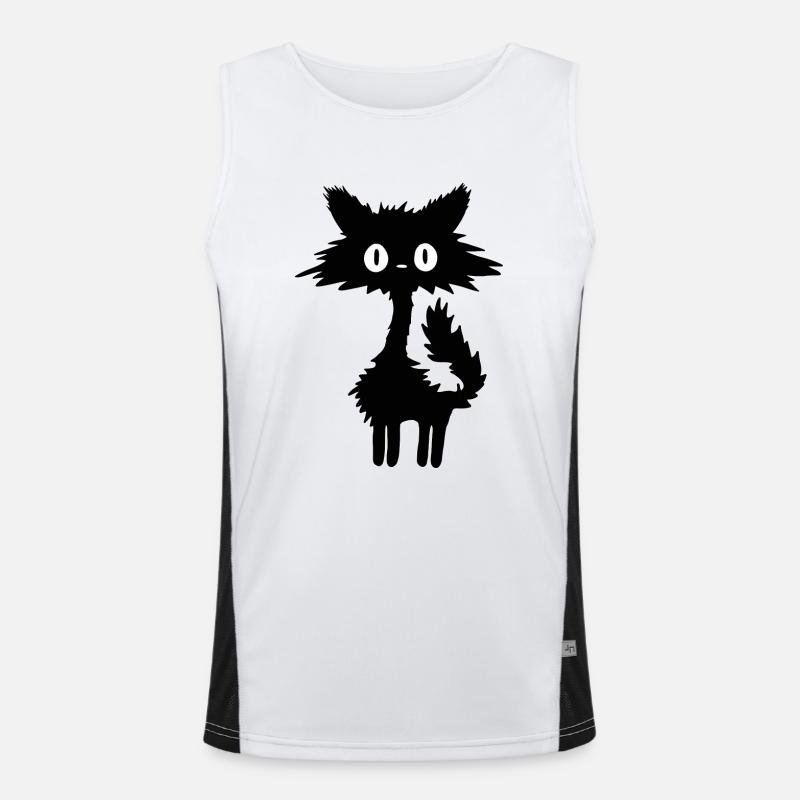 Schwarze Katze Funktionelles Kontrast-Tank Top für Männer 