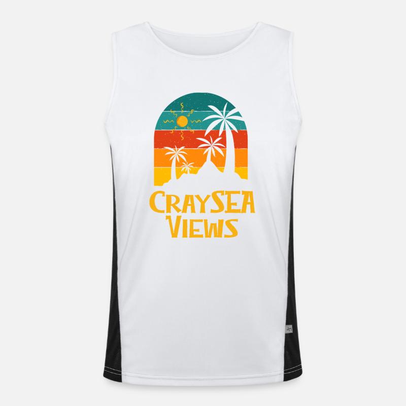 Craysea Views Beach Summer Ocean Tropical Funktionelles Kontrast-Tank Top für Männer 