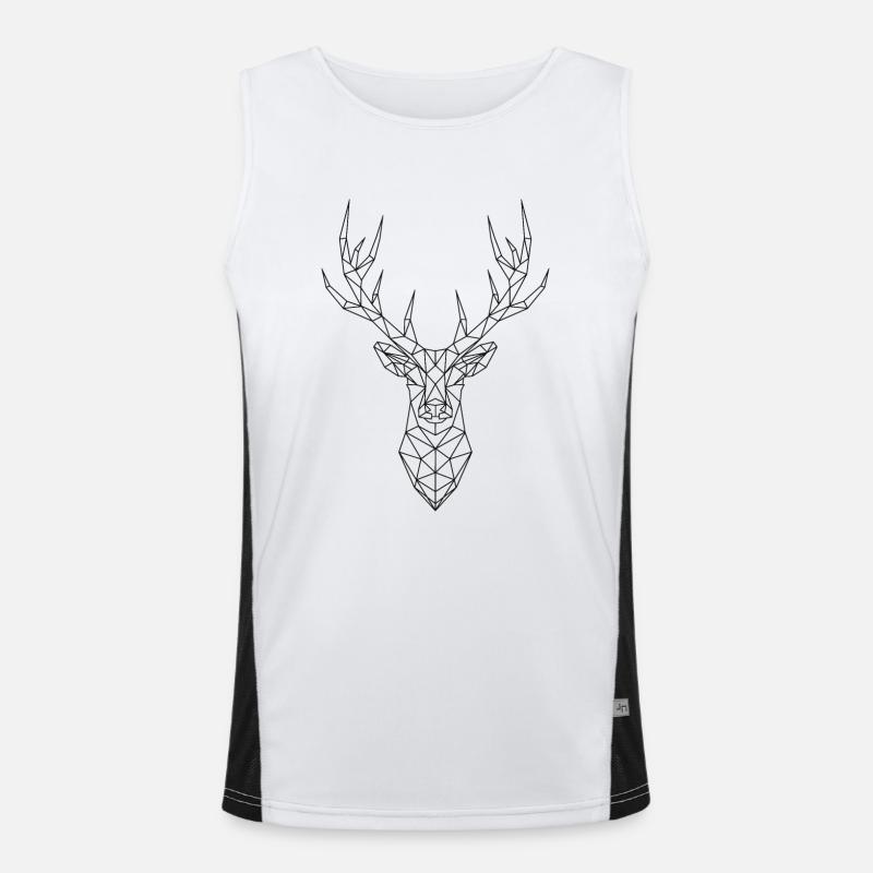 Deer - Men's Functional Contrast Tank Top  - white/black