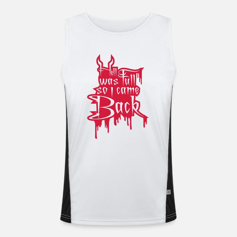 hell was full Quote - Men's Functional Contrast Tank Top  - white/black