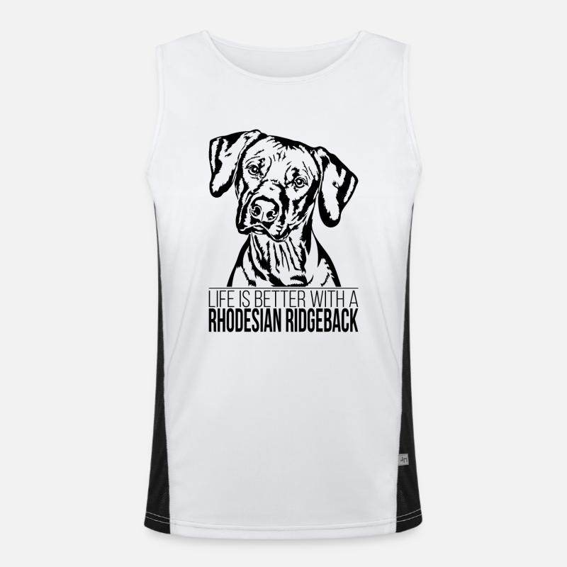 RHODESIAN RIDGEBACK life is better Dogs Wilsigns Men's Functional Contrast Tank Top 