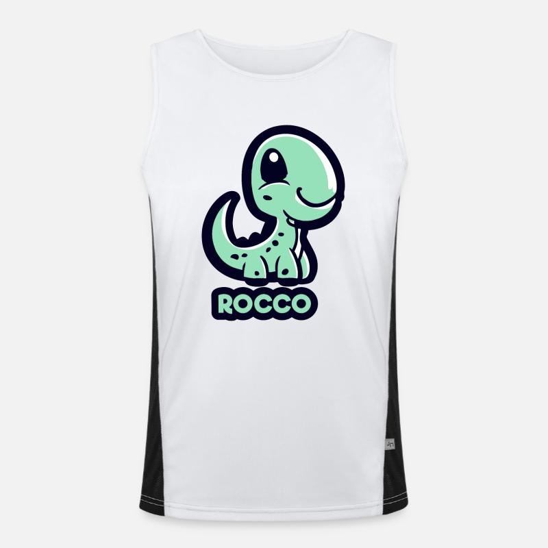 DINOSAUR. ROCCO - Men's Functional Contrast Tank Top  - white/black