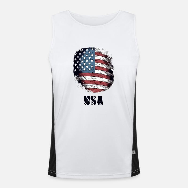 Drapeau USA Débardeur respirant contrasté Homme 