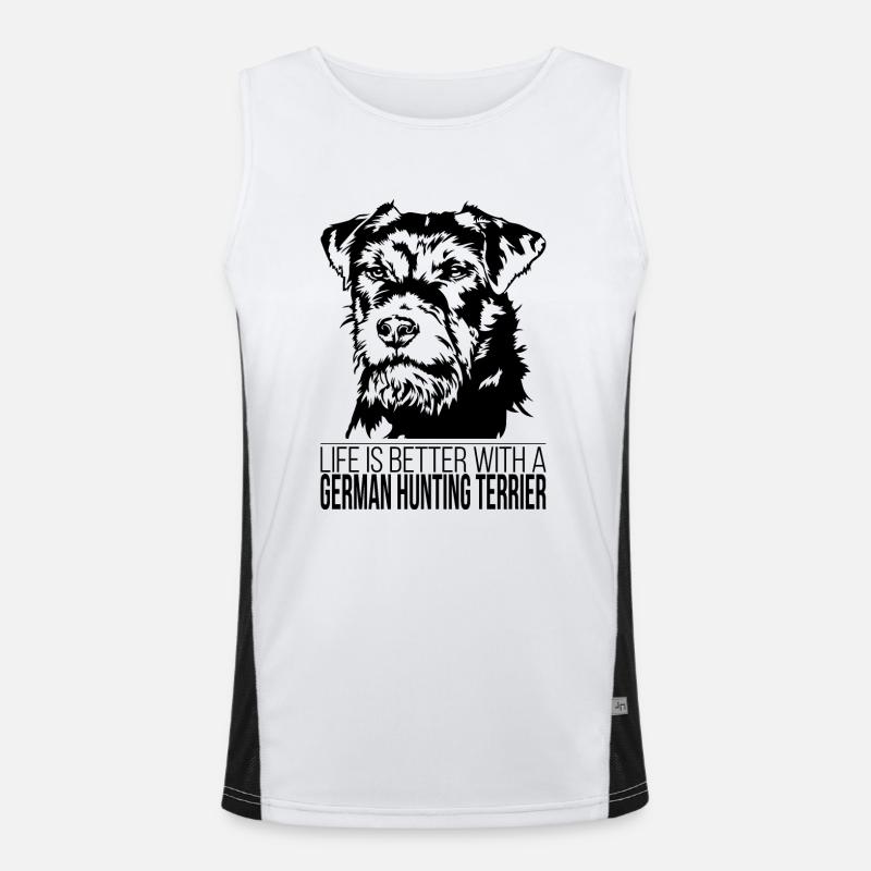 German Hunting Terrier life is better Wilsigns Funktionelles Kontrast-Tank Top für Männer 