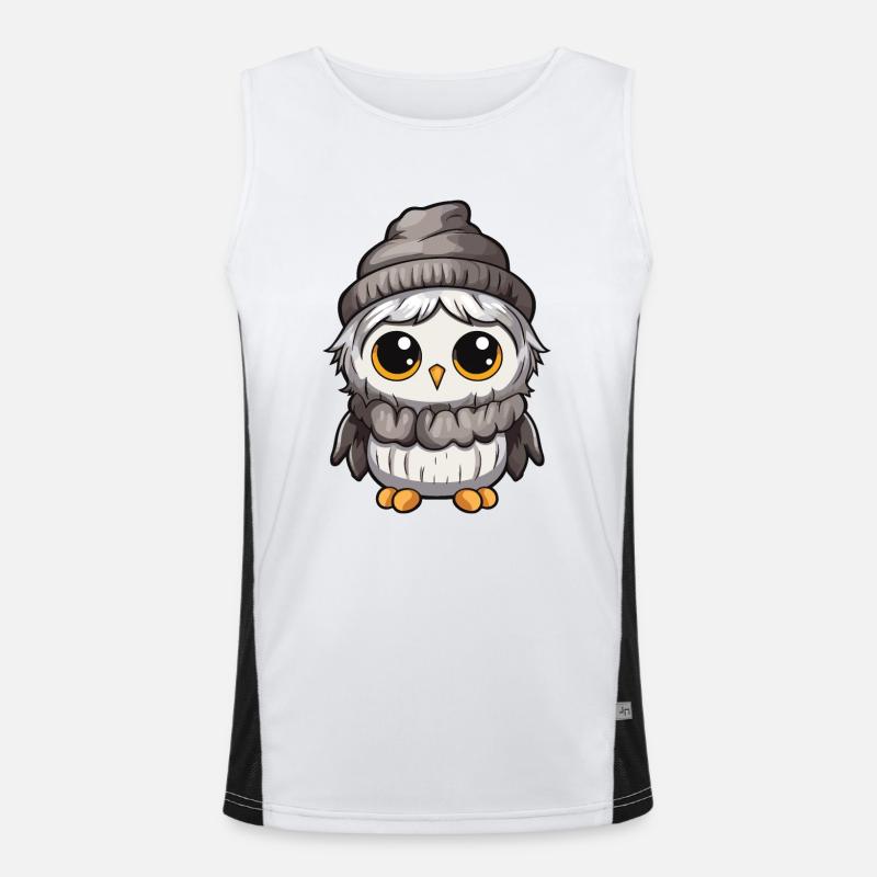 Eule Comic Winter Cozy Funktionelles Kontrast-Tank Top für Männer 