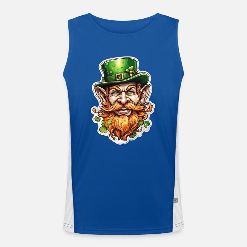 Leprechaun / Leprechaun / Vert / Gingembre / Irlande Débardeur respirant contrasté Homme 