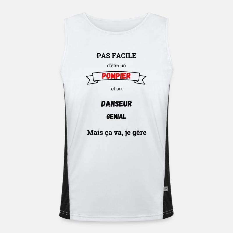 It's not easy to be a firefighter and an awesome dancer Men's Functional Contrast Tank Top 