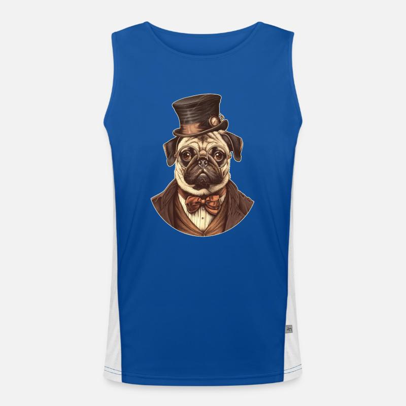 Steampunk Mops Funktionelles Kontrast-Tank Top für Männer 