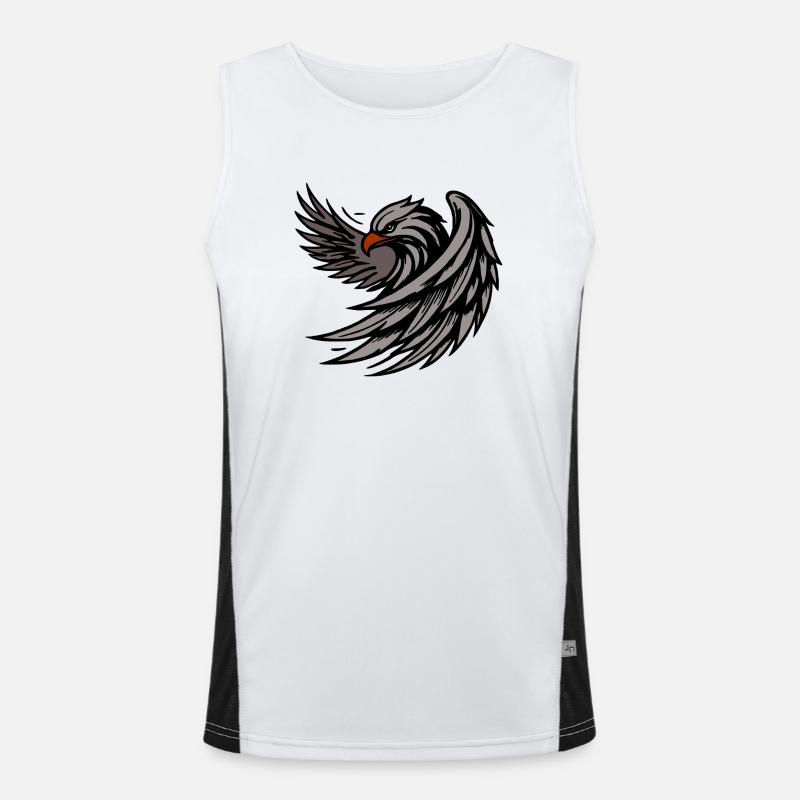 Powerful Eagle - Men's Functional Contrast Tank Top  - white/black