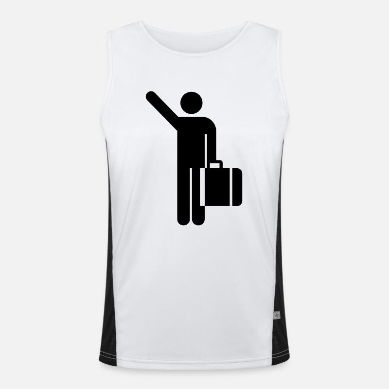 Hailing cab person Men's Functional Contrast Tank Top 