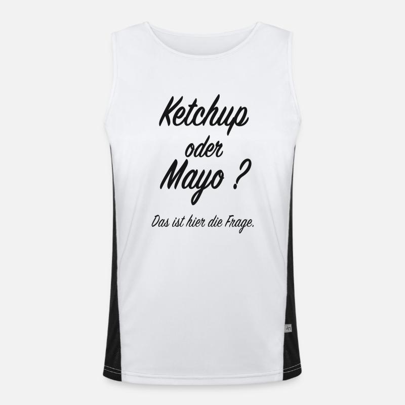 Ketchup oder Mayo Funktionelles Kontrast-Tank Top für Männer 