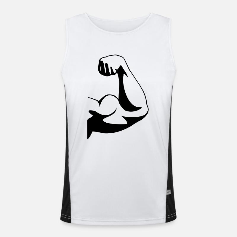 Bodybuilder arm Men's Functional Contrast Tank Top 
