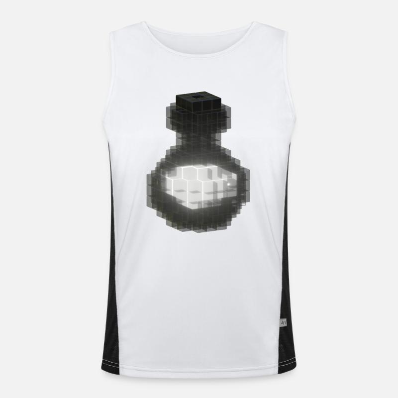 Black Gothic Crystal Bottle - Magic White Potion Men's Functional Contrast Tank Top 