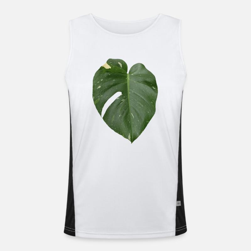 Monstera leaf Men's Functional Contrast Tank Top 