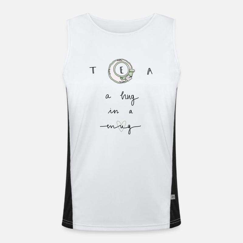 Tea a hug in a mug Funktionelles Kontrast-Tank Top für Männer 