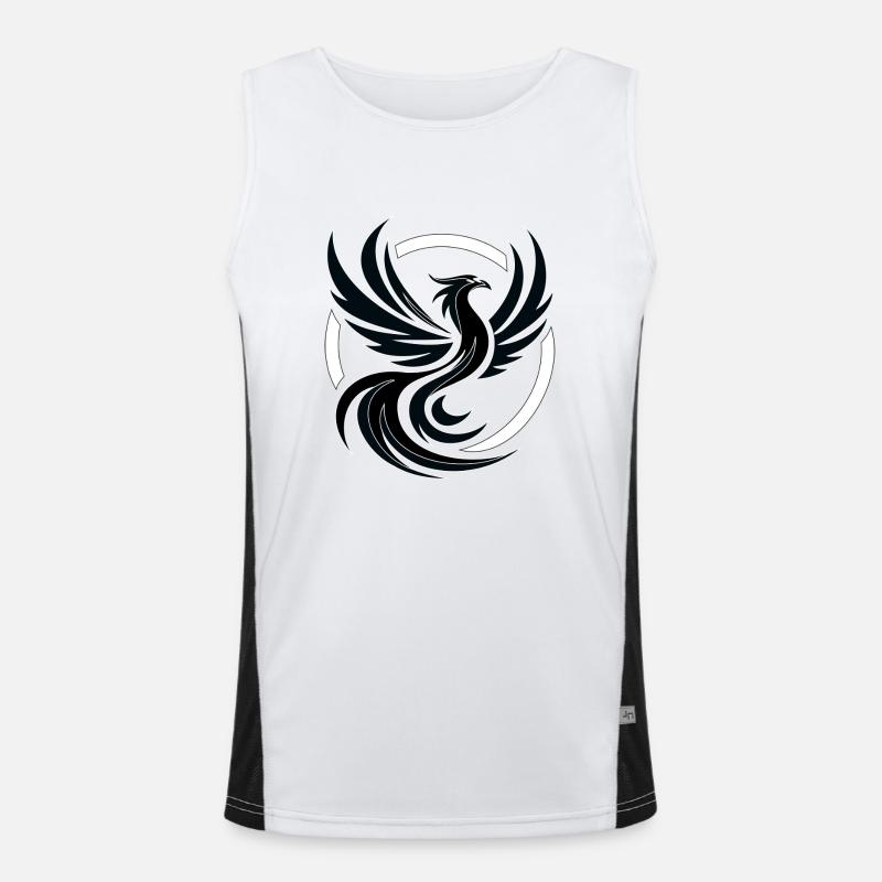 Phoenix black and white Men's Functional Contrast Tank Top 