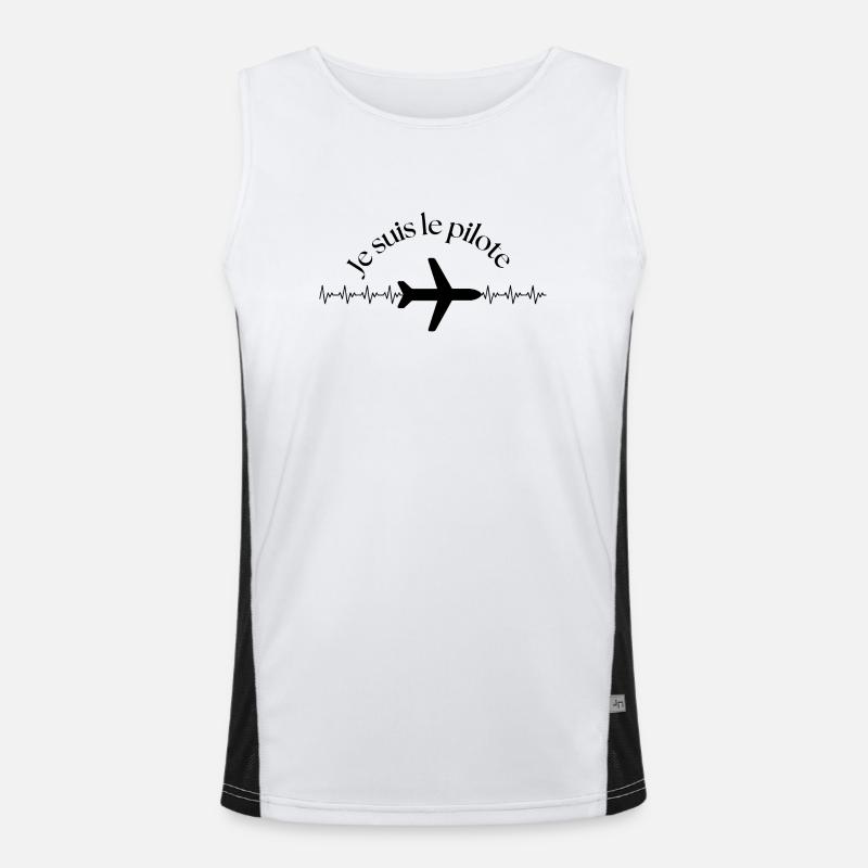 Ich bin der Pilot Funktionelles Kontrast-Tank Top für Männer 