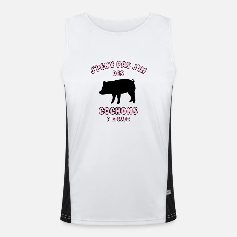 J’peux pas j’ai cochons à élever Débardeur respirant contrasté Homme 