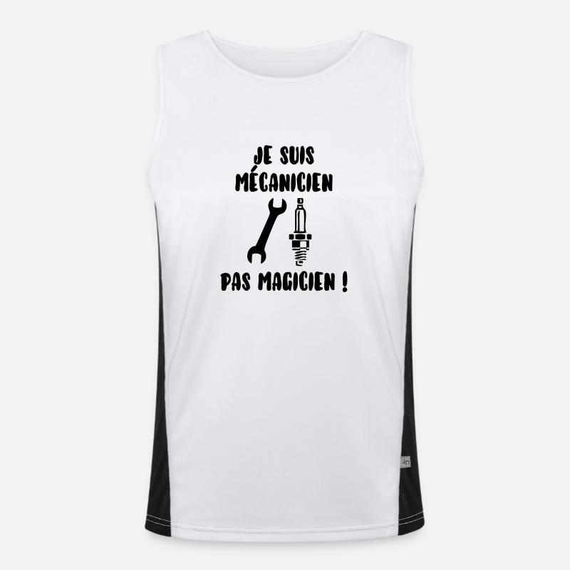 Mécanicien pas magicien Débardeur respirant contrasté Homme 