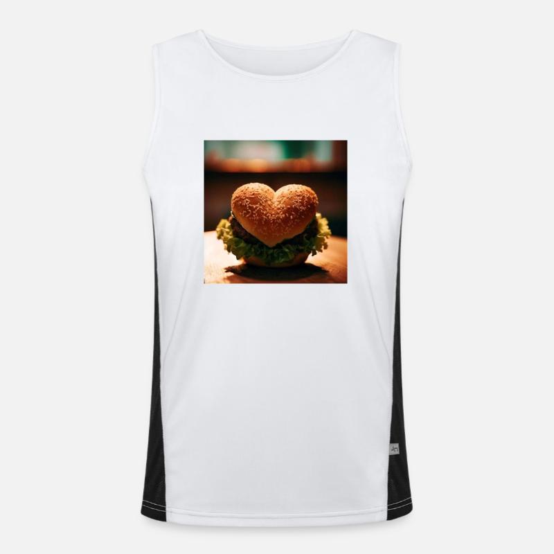Liebe geht durch den Magen Funktionelles Kontrast-Tank Top für Männer 