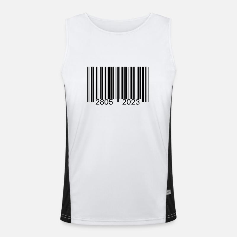 Barcode - Men's Functional Contrast Tank Top  - white/black