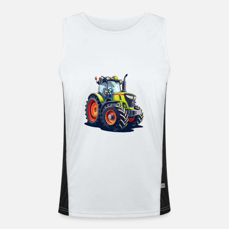 Dorfkind Traktor Bauer und Bauer Geschenk Funktionelles Kontrast-Tank Top für Männer 