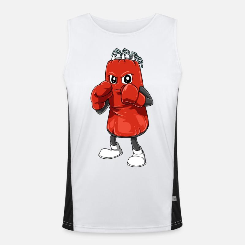 Drôle de sac de boxe avec des gants de boxe Débardeur respirant contrasté Homme 
