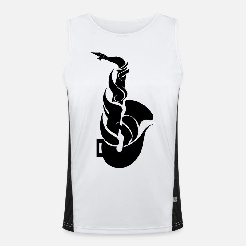 Cartoon Saxophon Funktionelles Kontrast-Tank Top für Männer 