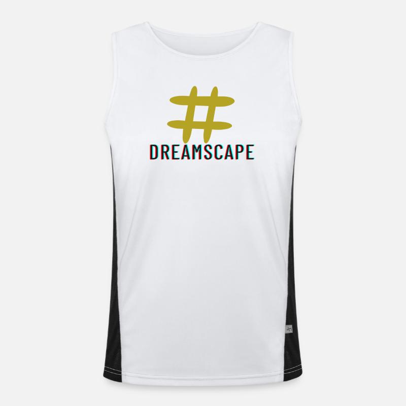 Dreamscape Hatch Tag Slogan Funktionelles Kontrast-Tank Top für Männer 