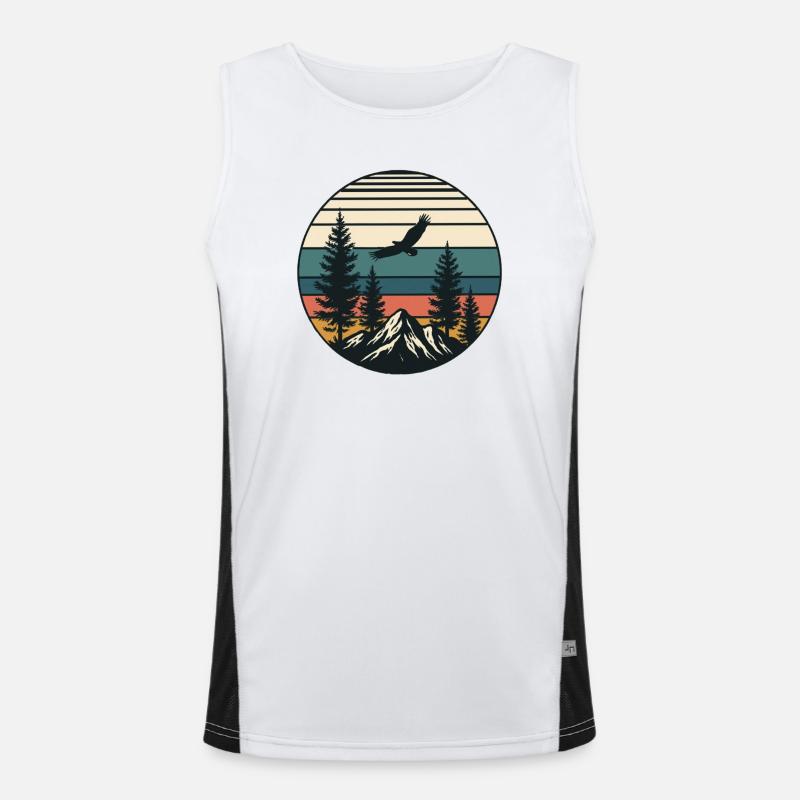 Retro Vintage Landscape Men's Functional Contrast Tank Top 