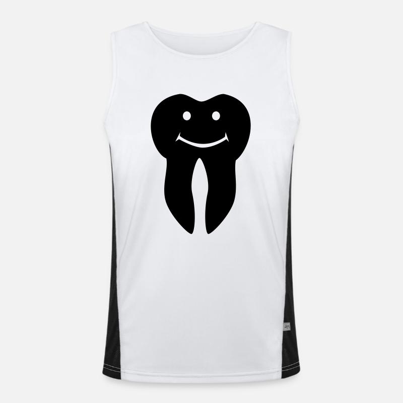 Tooth - Men's Functional Contrast Tank Top  - white/black
