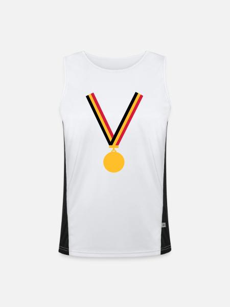 gold_medal_be_3_clr - Men's Functional Contrast Tank Top  - white/black