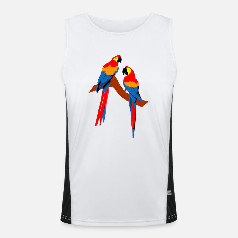 Papageie Funktionelles Kontrast-Tank Top für Männer 