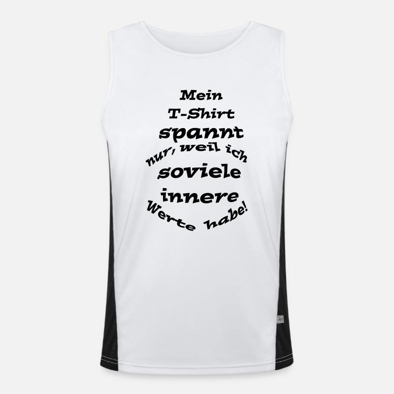 INNER VALUES - Men's Functional Contrast Tank Top  - white/black