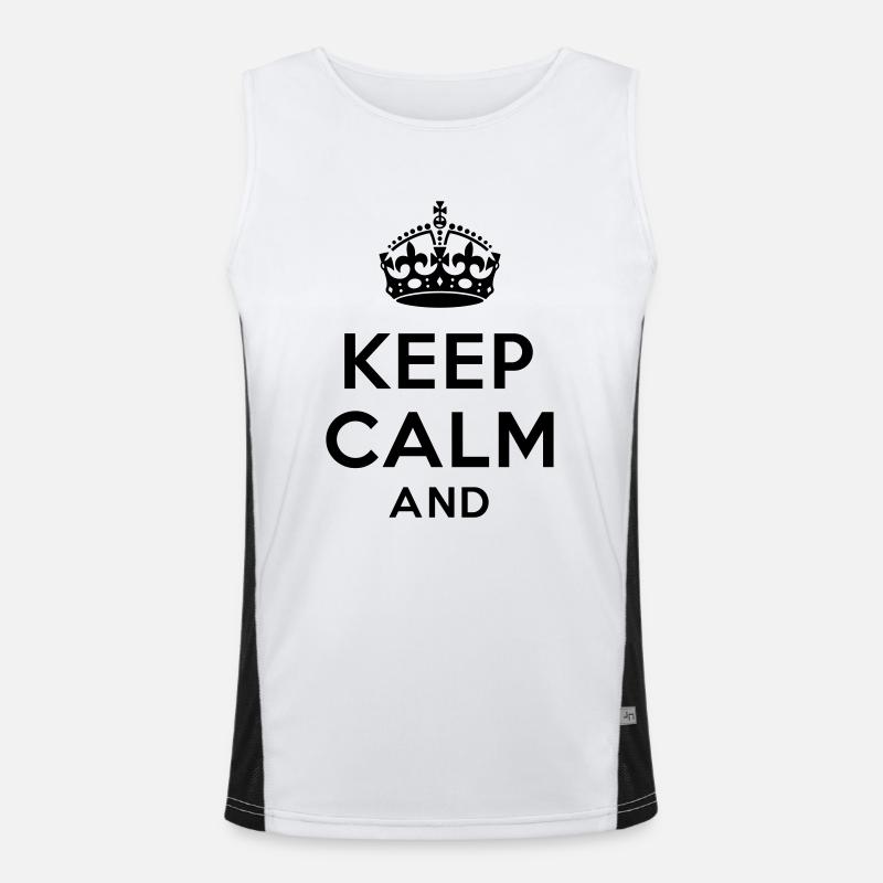 Keep calm and Your Text Débardeur respirant contrasté Homme 