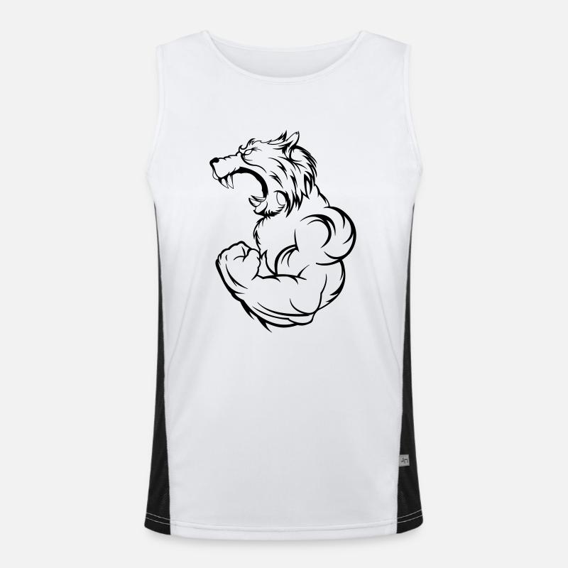 wolf_beast Funktionelles Kontrast-Tank Top für Männer 