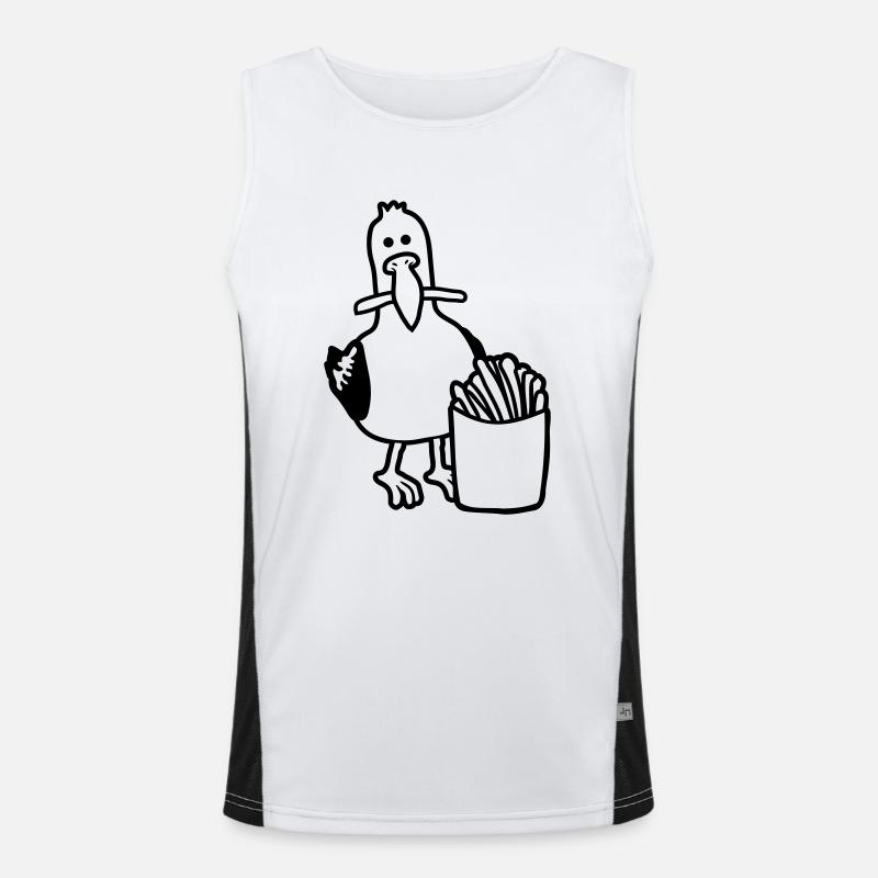 Frites volées mouette heureuse Débardeur respirant contrasté Homme 
