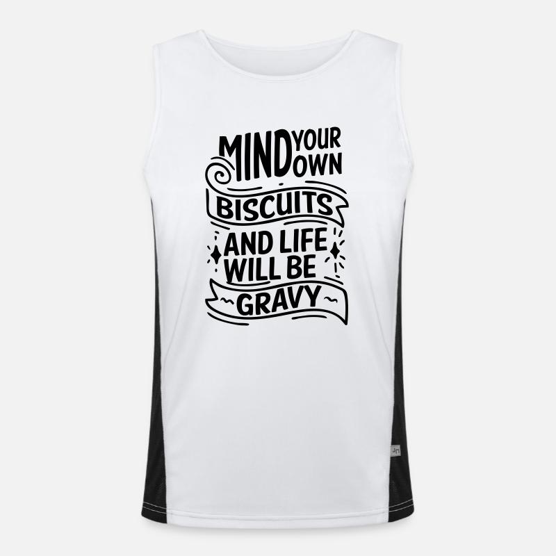 MIND YOUR OWN BISCUITS Men's Functional Contrast Tank Top 