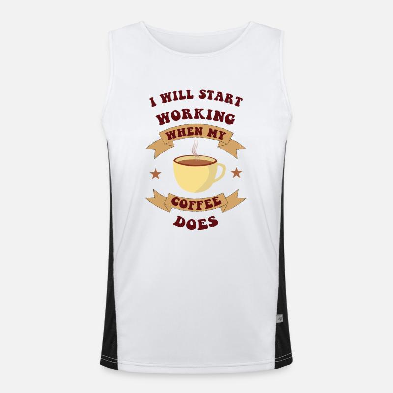 coffee Men's Functional Contrast Tank Top 