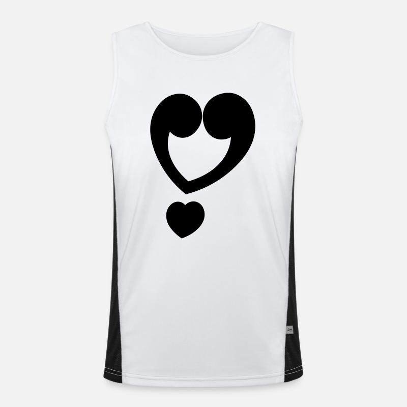 Exclamation mark heart Men's Functional Contrast Tank Top 