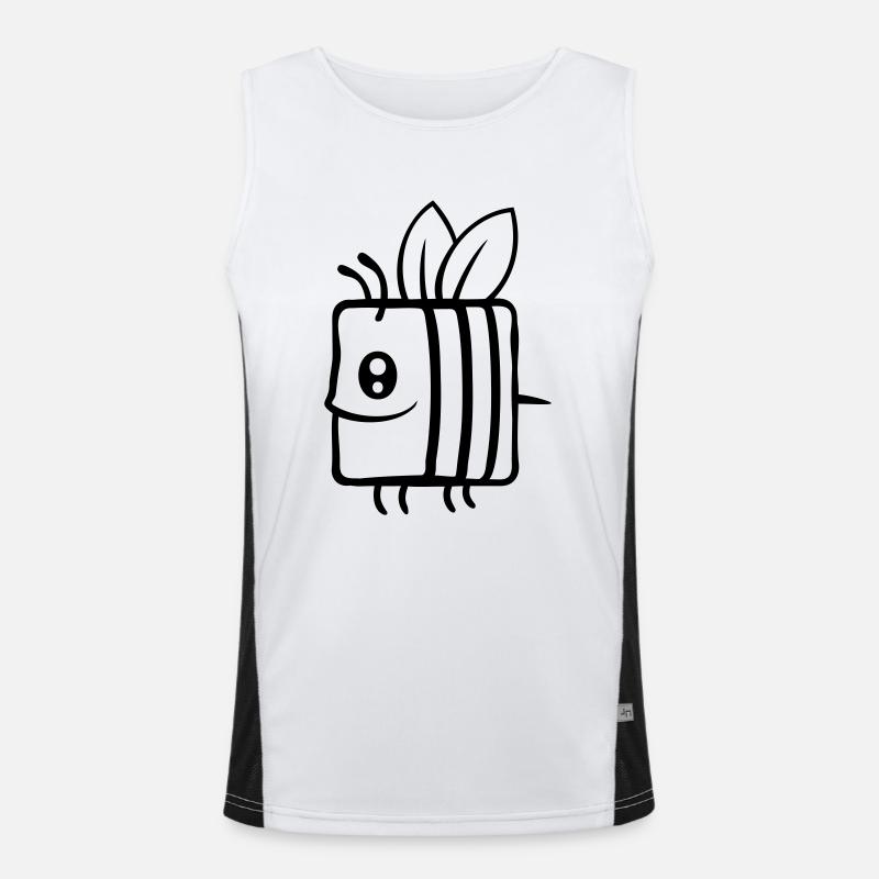 Square little cute bee Men's Functional Contrast Tank Top 