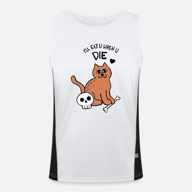 Ich werde dich essen, wenn du die Katze stirbst Funktionelles Kontrast-Tank Top für Männer 