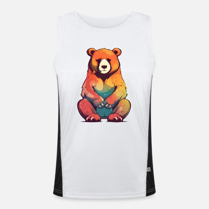 Bado the grumpy bear Men's Functional Contrast Tank Top 