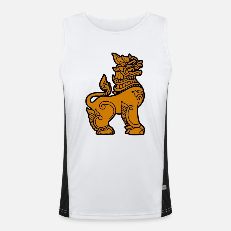 Chinthe, Myanmar, Myanmar Funktionelles Kontrast-Tank Top für Männer 