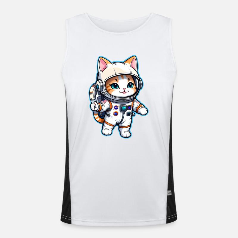 Astronaut Cat - Space Men's Functional Contrast Tank Top 